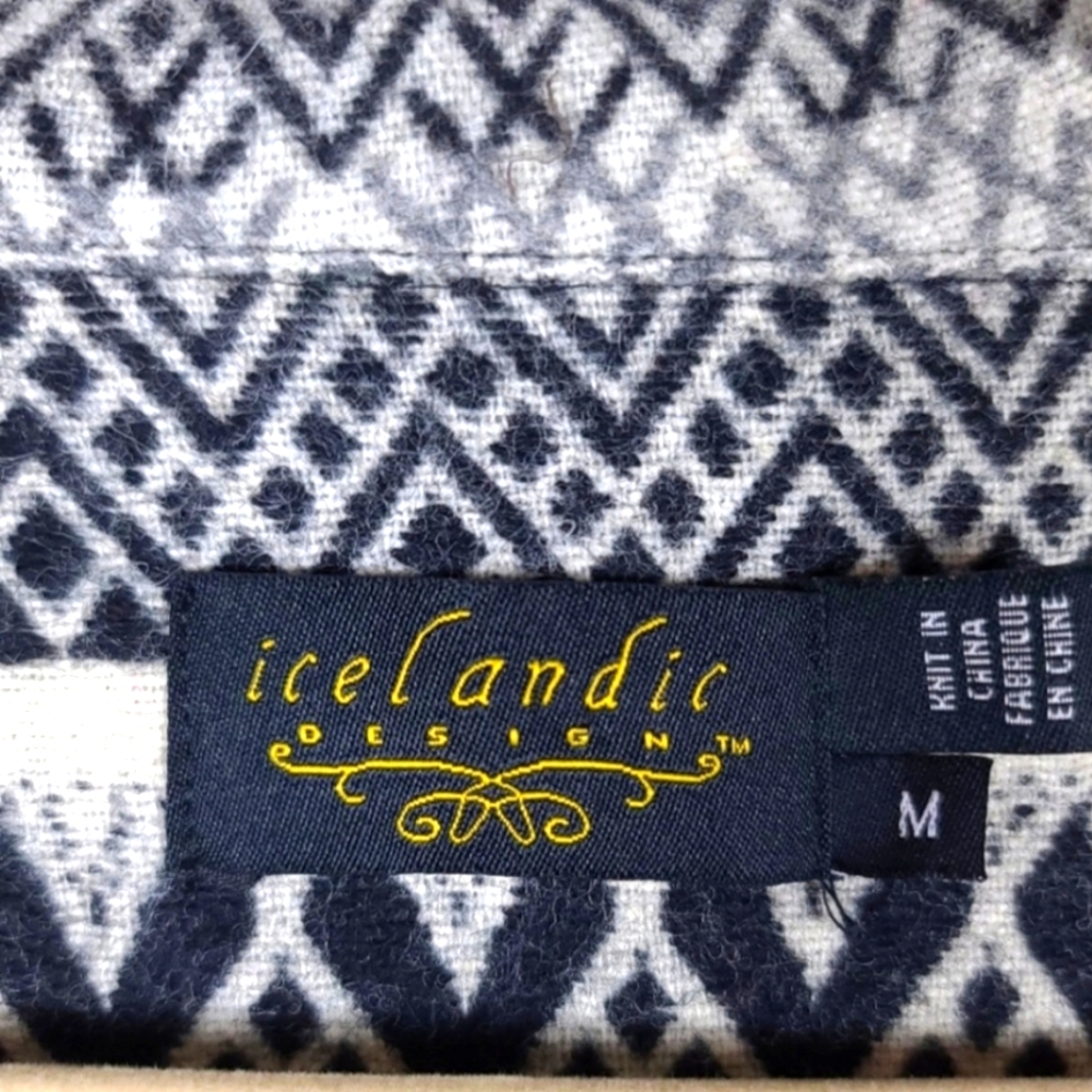 Icelandic Design Women’s Nordic Fair Isle Wool Jacket – Black & White – NWT – M - Picture 5 of 15